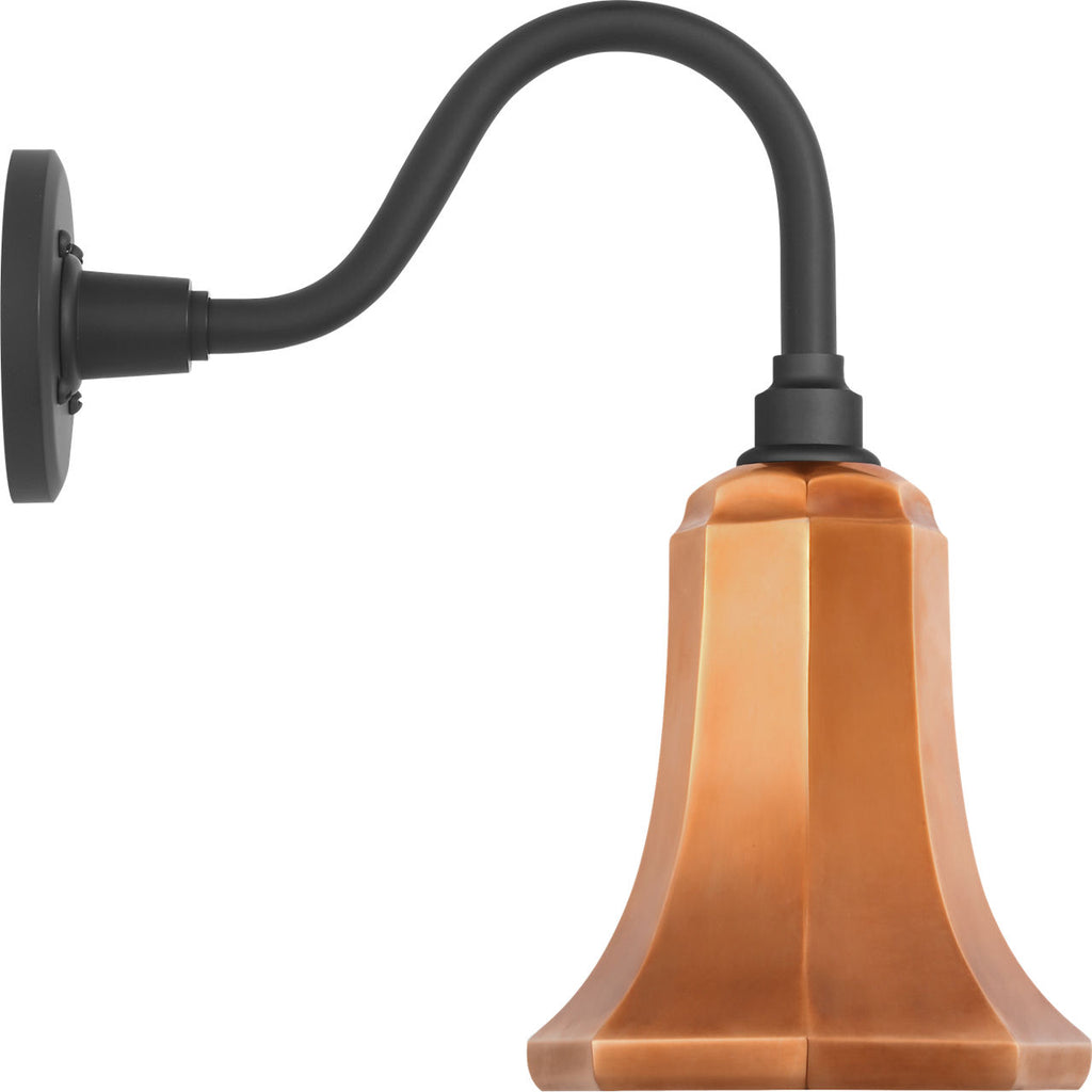 Academy 11" Flynn Barn Light | Matte Black | 7.5 | 7.5" Soft Copper Savannah Shade