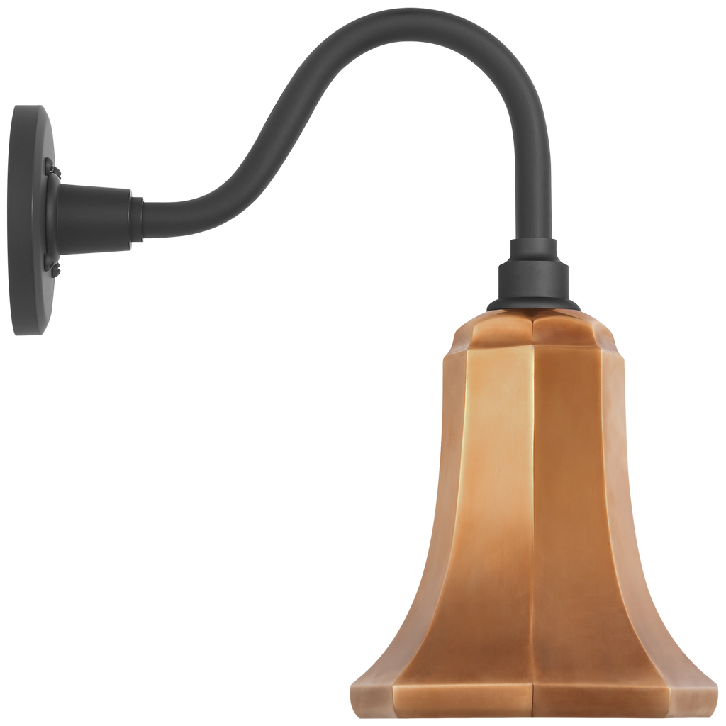 Academy 11" Flynn Barn Light | Matte Black | 7.5 | 7.5" Soft Copper Savannah Shade