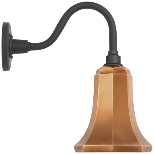Academy 11" Flynn Barn Light | Matte Black | 7.5 | 7.5" Soft Copper Savannah Shade