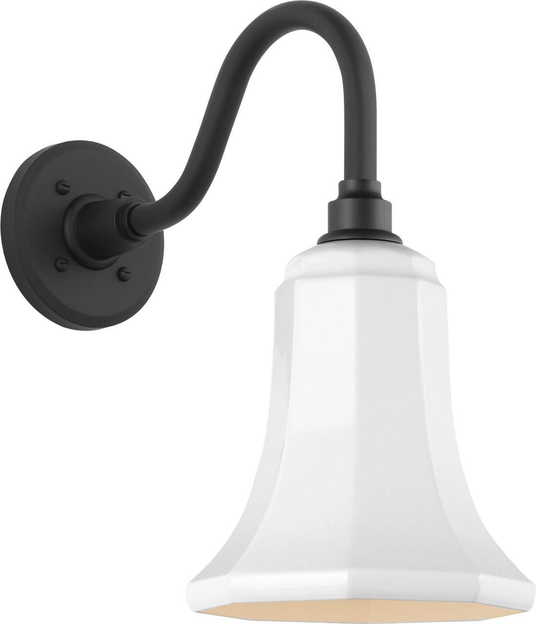 Academy 11" Flynn Barn Light | Matte Black | 7.5 | 7.5" White Savannah Shade