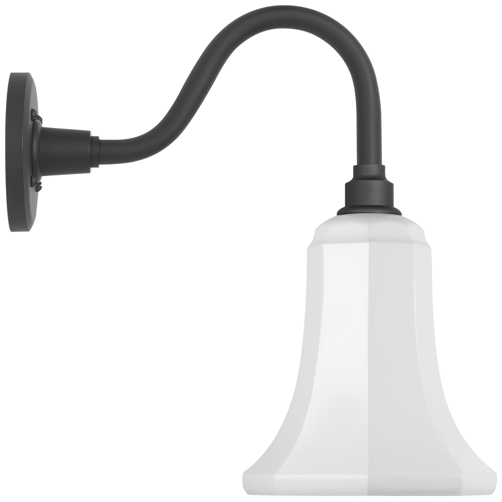 Academy 11" Flynn Barn Light | Matte Black | 7.5 | 7.5" White Savannah Shade