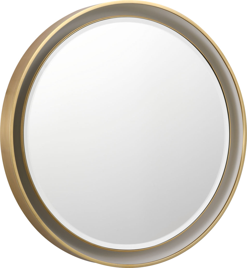 Tricia 24" Illuminated Round Mirror | Hand-Rubbed Antique Brass