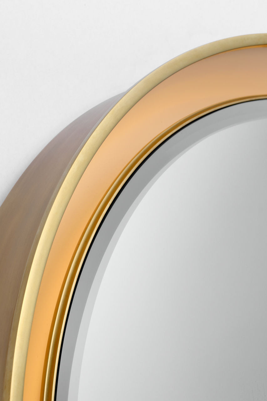 Tricia 24" Illuminated Round Mirror | Hand-Rubbed Antique Brass
