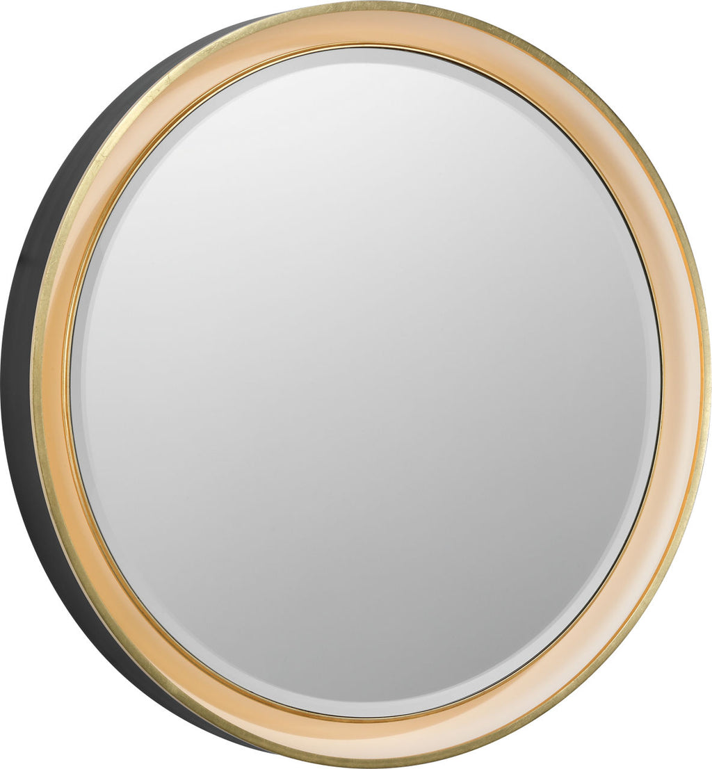 Tricia 24" Illuminated Round Mirror | Modern Iron and Gild