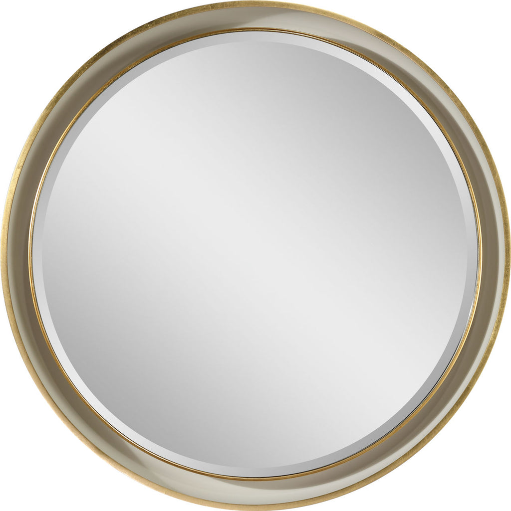 Tricia 24" Illuminated Round Mirror | Modern Iron and Gild