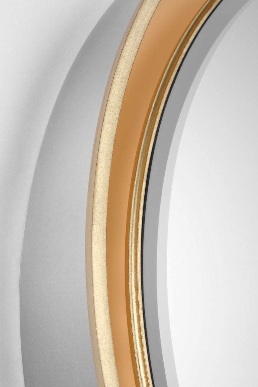 Tricia 24" Illuminated Round Mirror | Polished Nickel and Gild