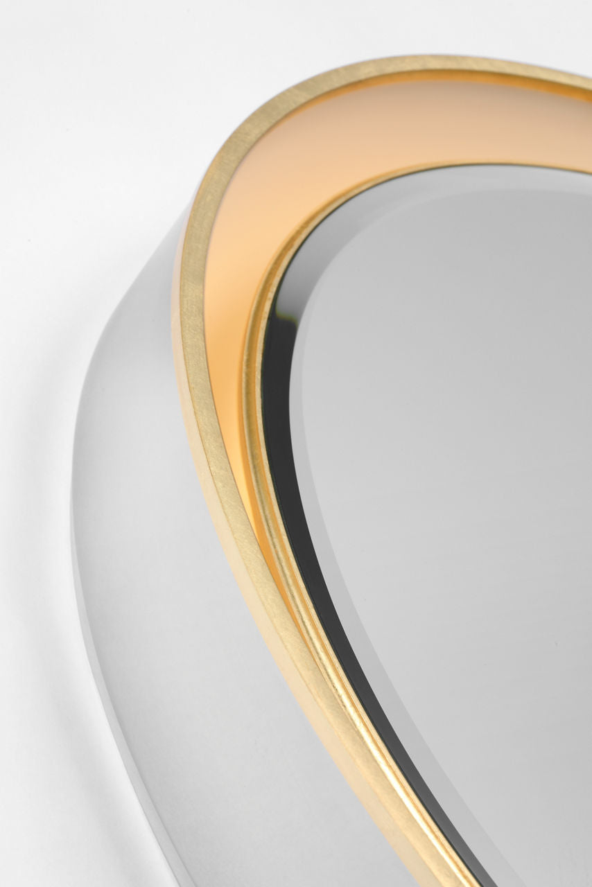 Tricia 24" Illuminated Round Mirror | Polished Nickel and Gild