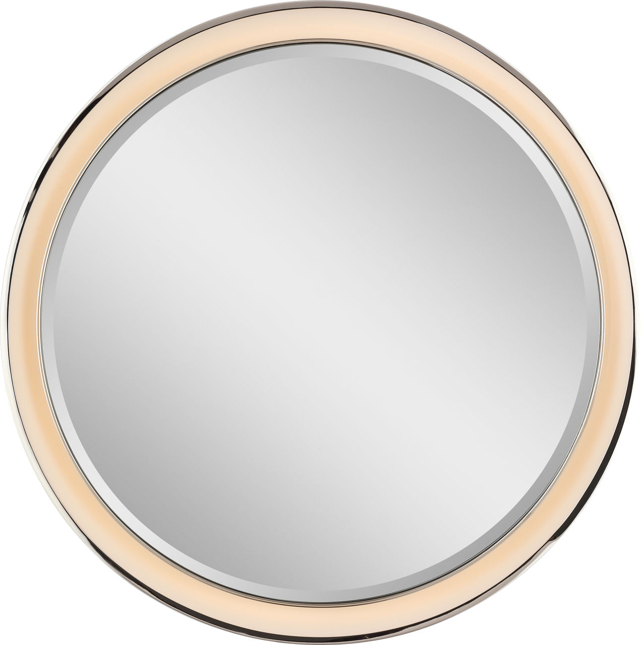 Tricia 24" Illuminated Round Mirror | Polished Nickel
