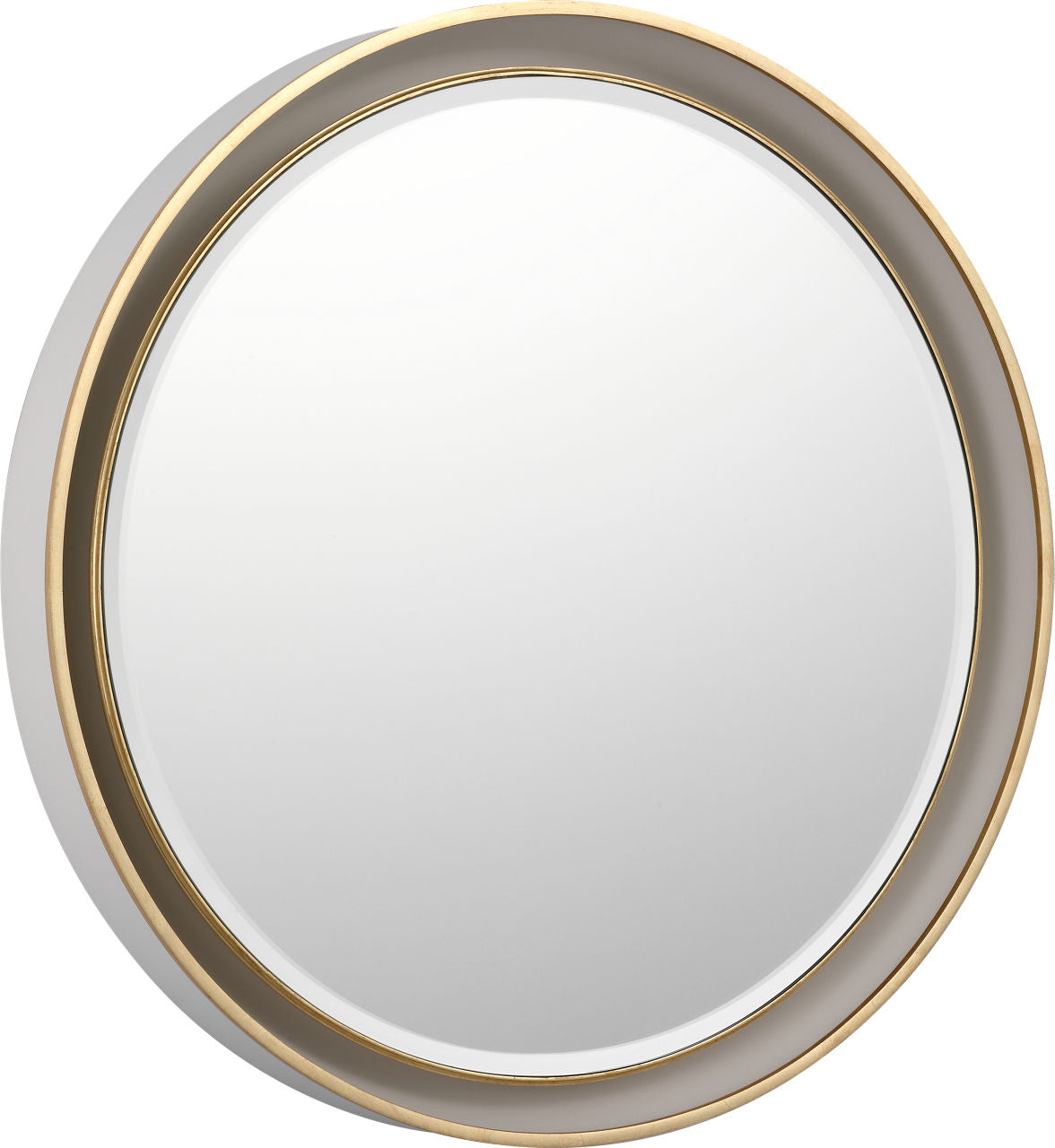 Tricia 24" Illuminated Round Mirror | Matte White and Gild