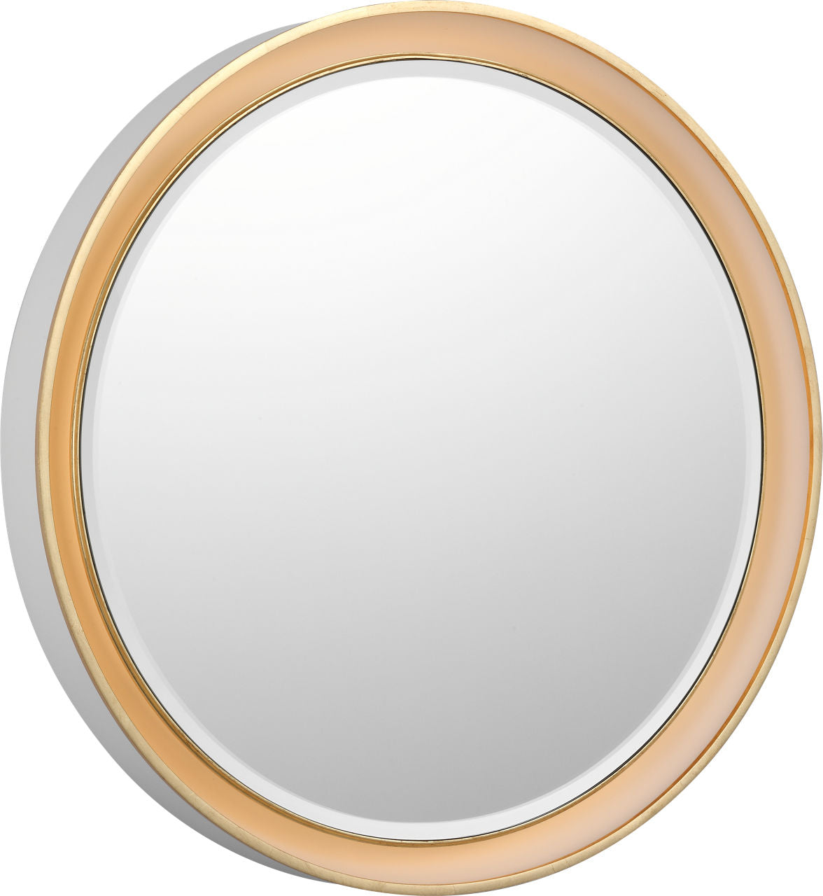 Tricia 24" Illuminated Round Mirror | Matte White and Gild
