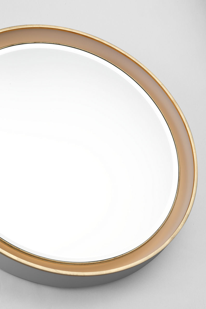 Tricia 24" Illuminated Round Mirror | Matte White and Gild