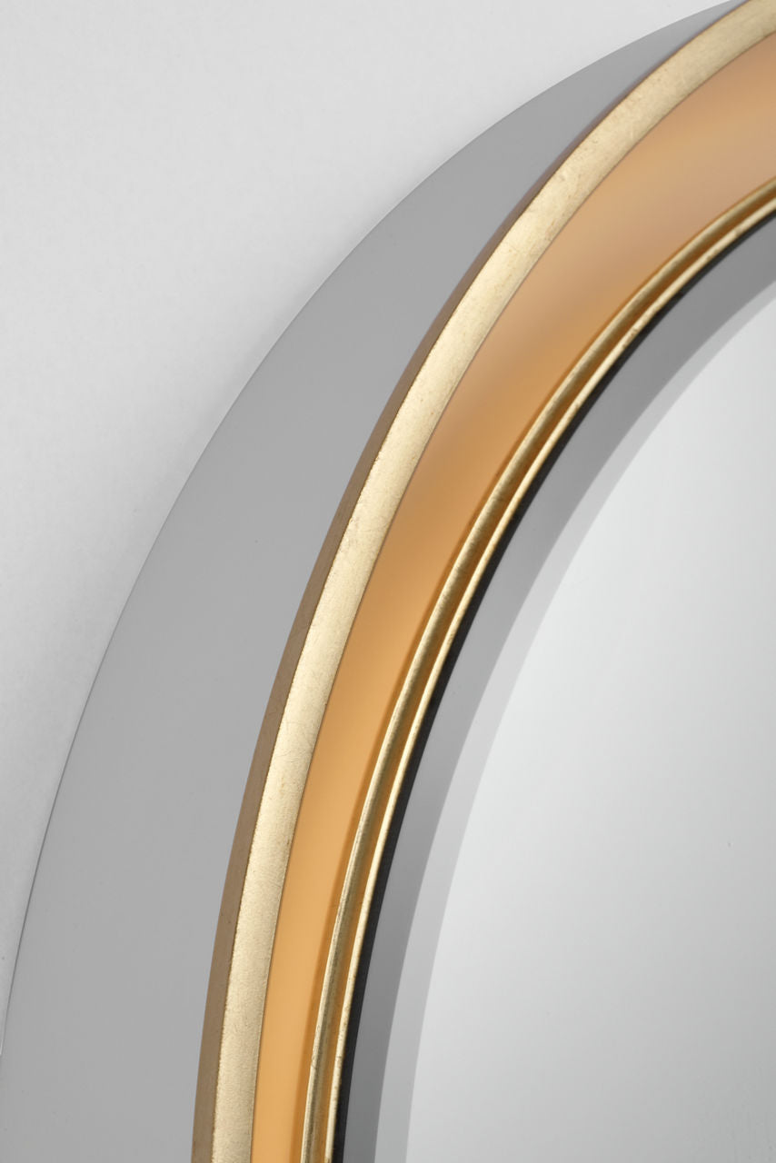 Tricia 24" Illuminated Round Mirror | Matte White and Gild