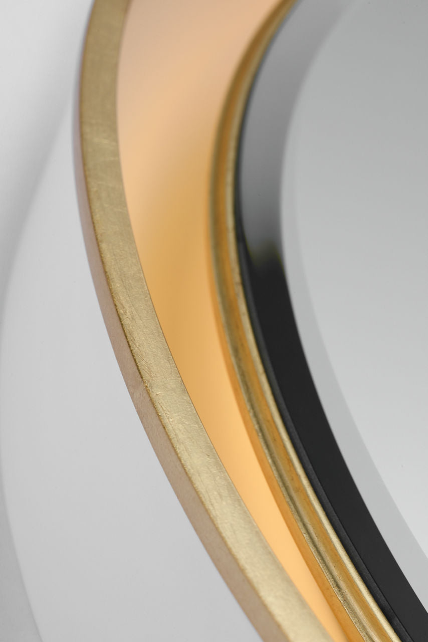 Tricia 24" Illuminated Round Mirror | Matte White and Gild