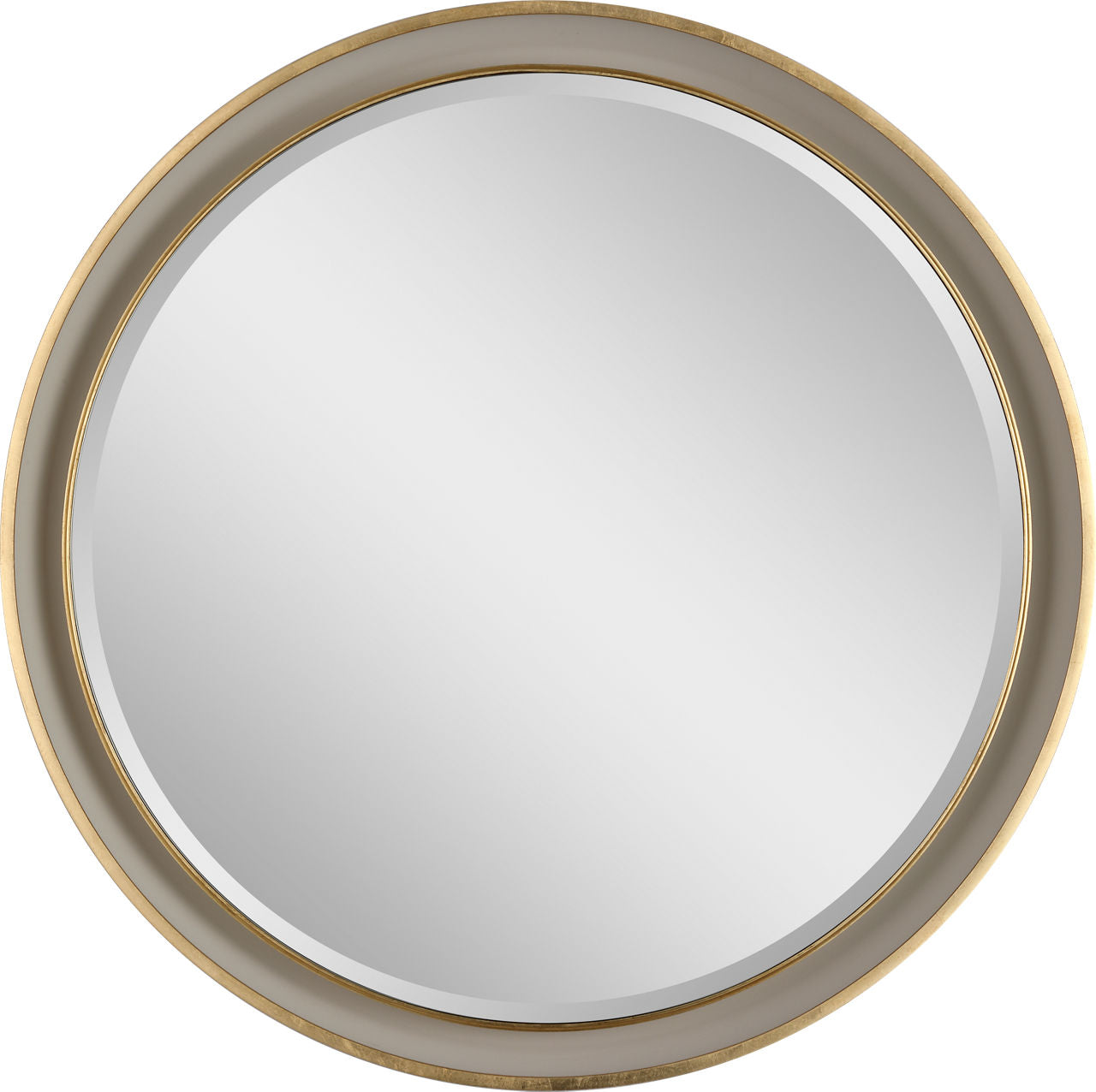 Tricia 24" Illuminated Round Mirror | Matte White and Gild