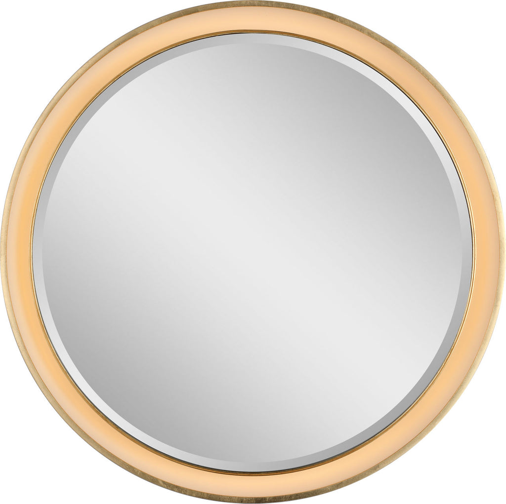 Tricia 24" Illuminated Round Mirror | Matte White and Gild