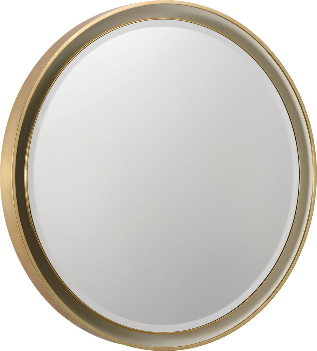 Tricia 30" Illuminated Round Mirror | Hand-Rubbed Antique Brass