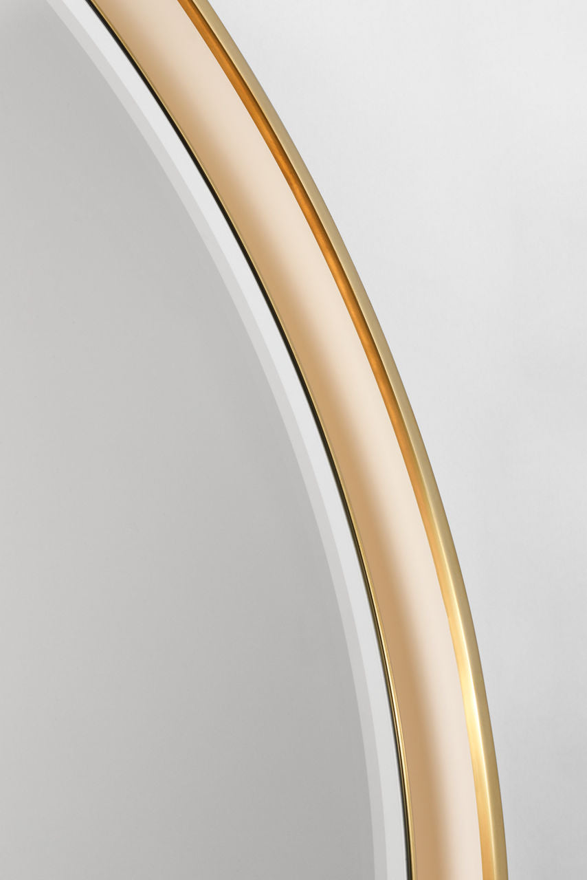 Tricia 30" Illuminated Round Mirror | Hand-Rubbed Antique Brass