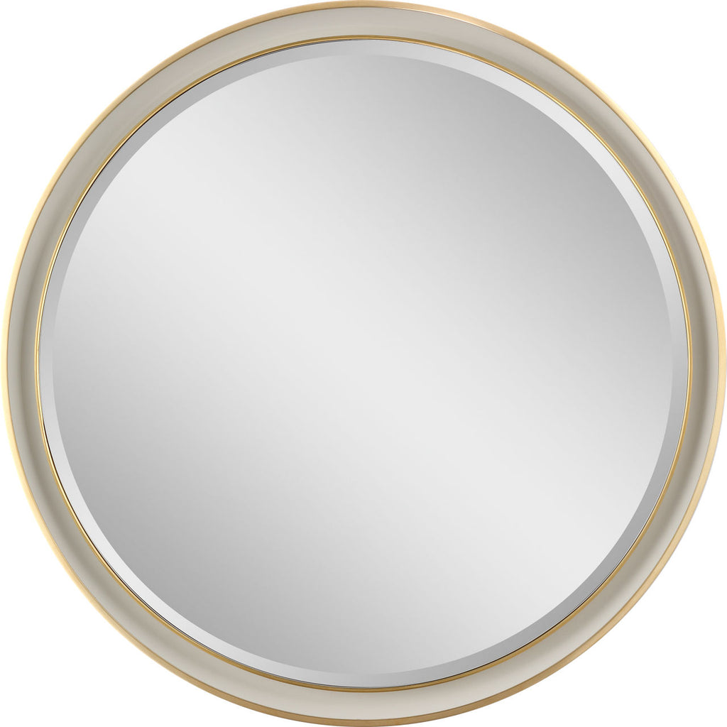 Tricia 30" Illuminated Round Mirror | Hand-Rubbed Antique Brass