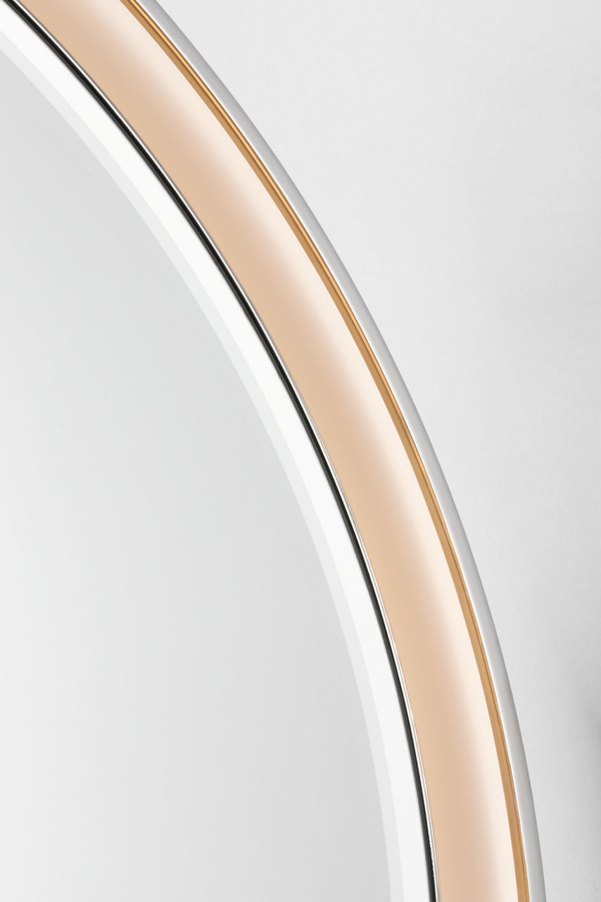 Tricia 30" Illuminated Round Mirror | Polished Nickel