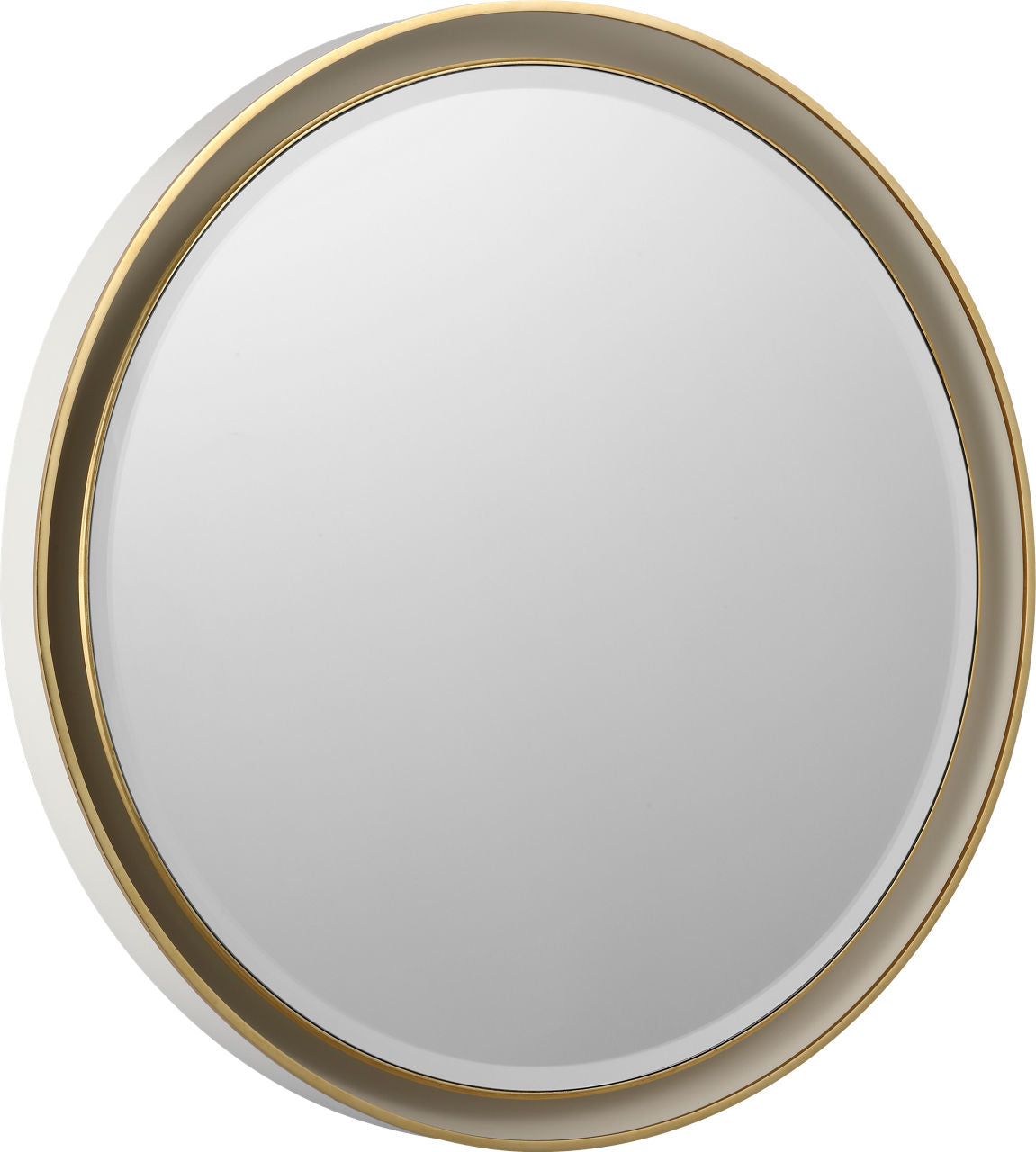 Tricia 30" Illuminated Round Mirror | Matte White and Gild