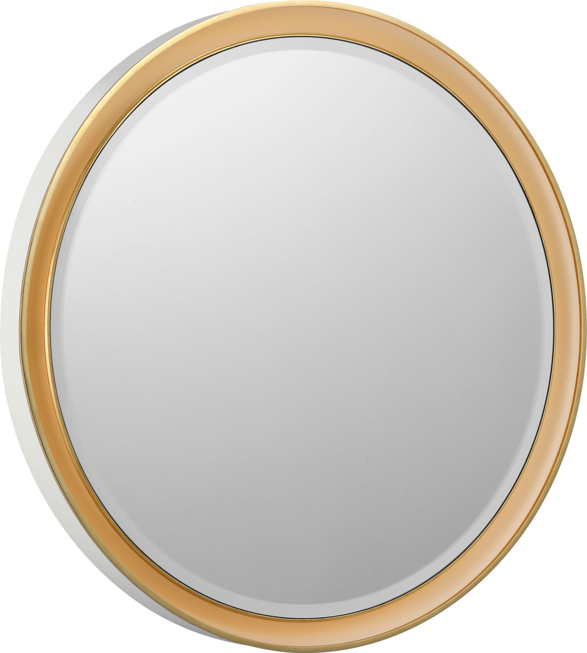 Tricia 30" Illuminated Round Mirror | Matte White and Gild