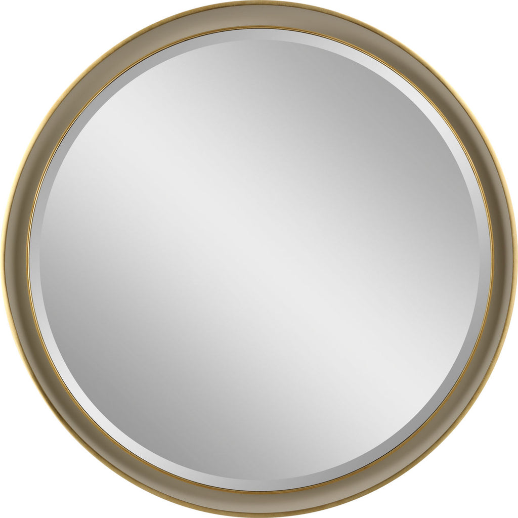 Tricia 30" Illuminated Round Mirror | Matte White and Gild