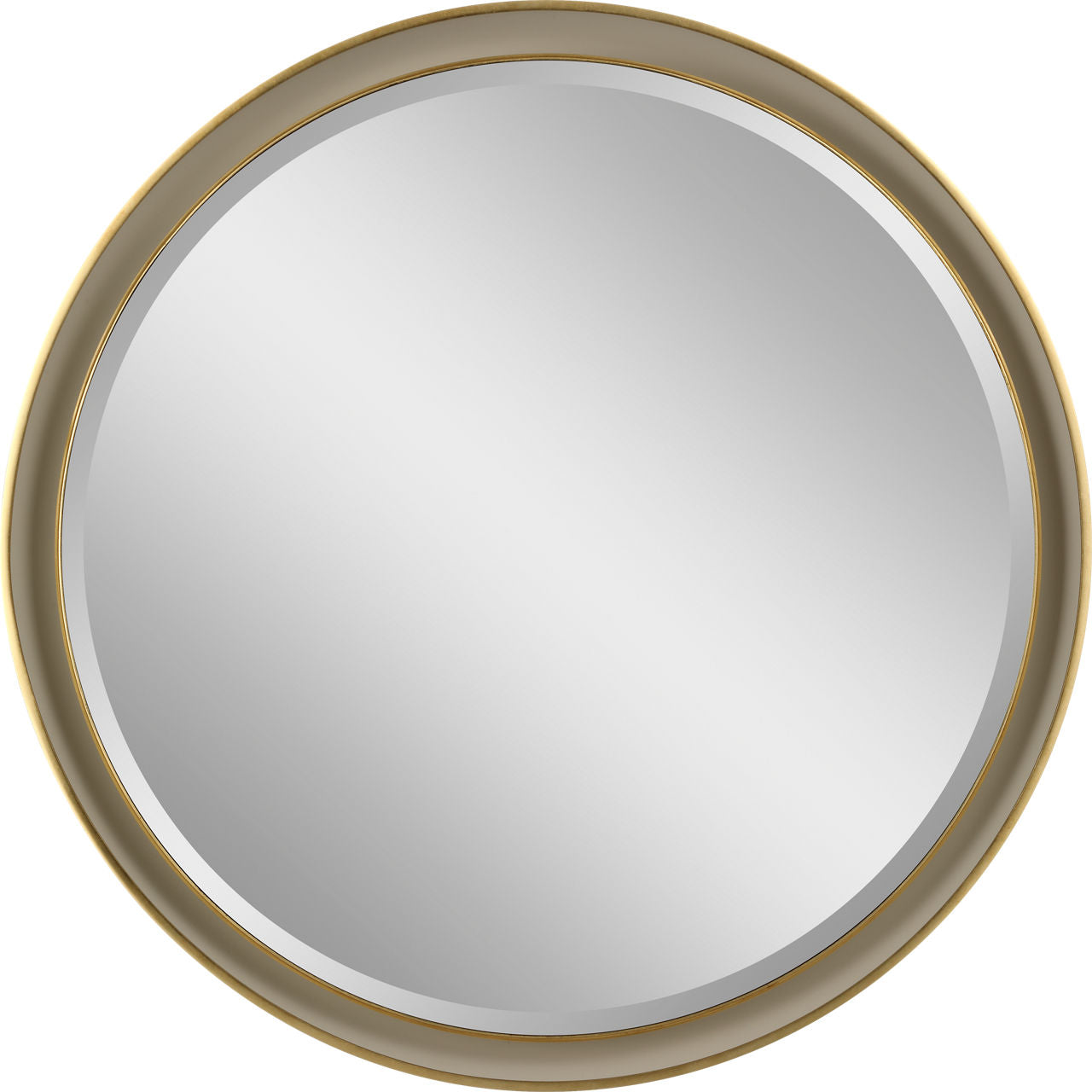 Tricia 30" Illuminated Round Mirror | Matte White and Gild