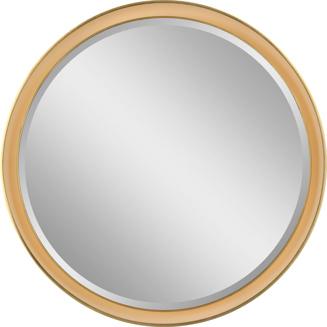 Tricia 30" Illuminated Round Mirror | Matte White and Gild