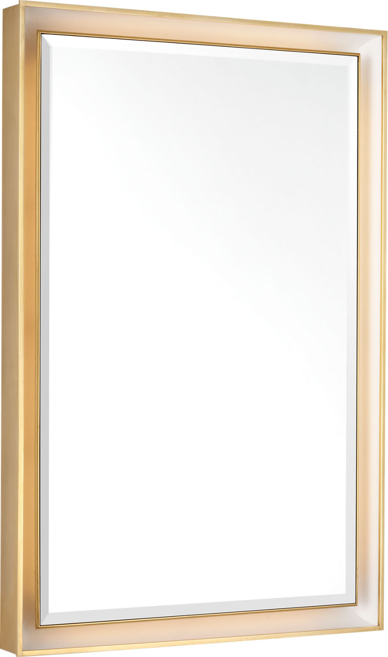 Tricia 24" Illuminated Rectangular Mirror | Hand-Rubbed Antique Brass