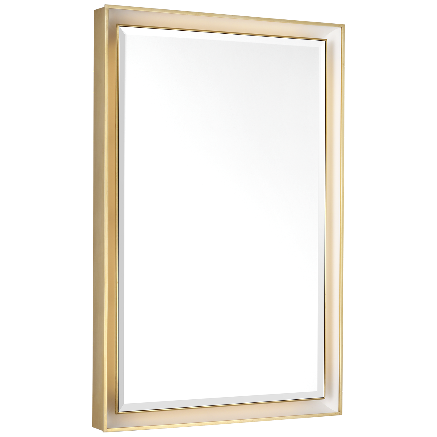 Tricia 24" Illuminated Rectangular Mirror | Hand-Rubbed Antique Brass