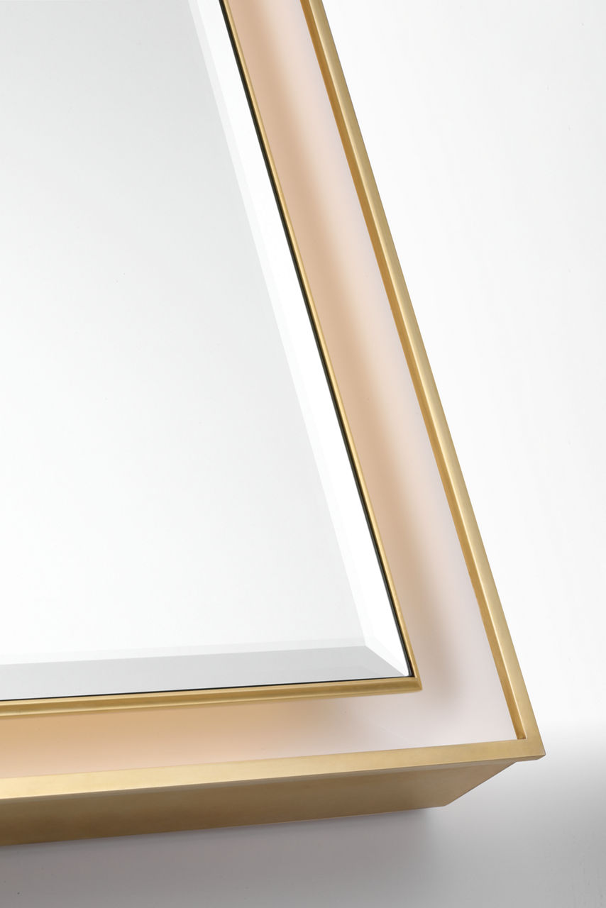 Tricia 24" Illuminated Rectangular Mirror | Hand-Rubbed Antique Brass