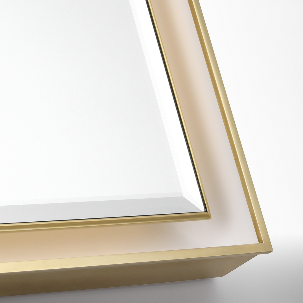 Tricia 24" Illuminated Rectangular Mirror | Hand-Rubbed Antique Brass