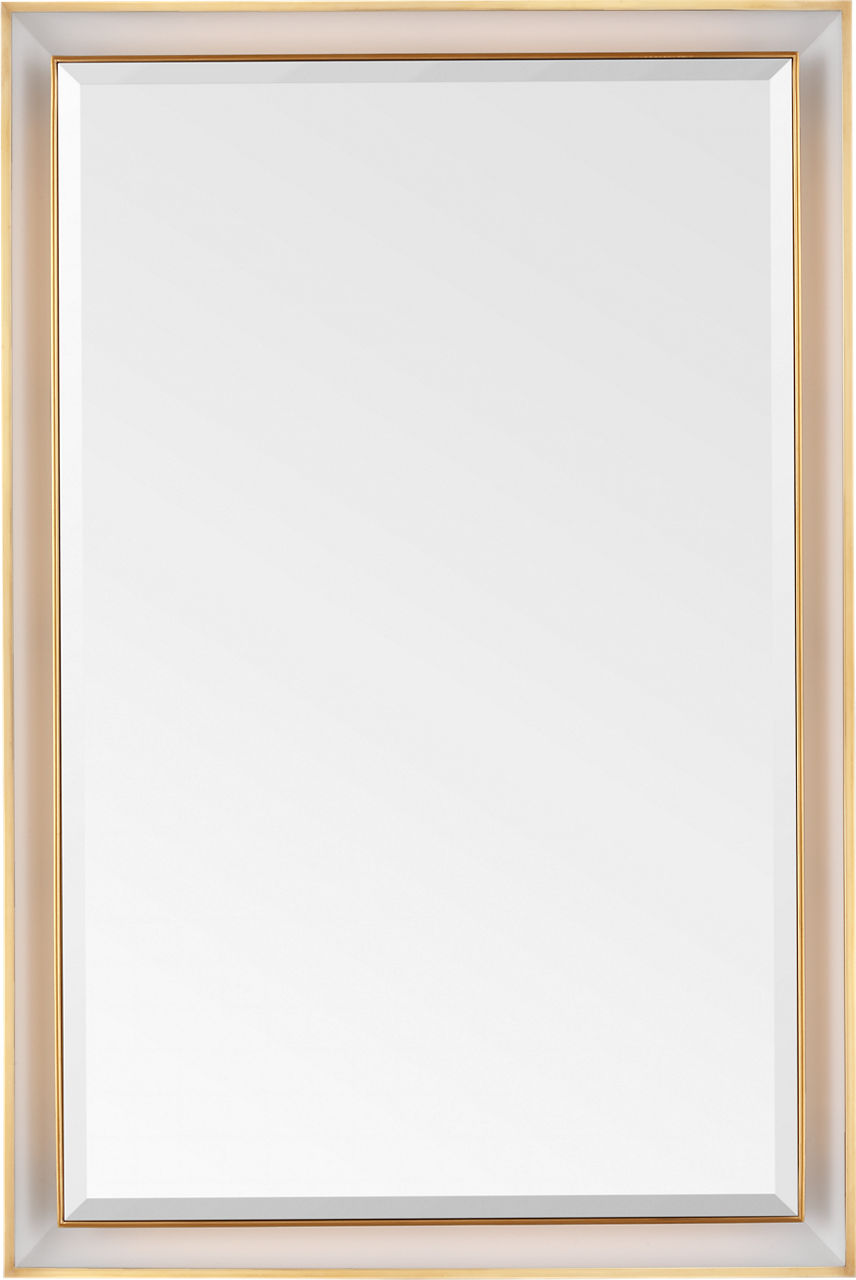 Tricia 24" Illuminated Rectangular Mirror | Hand-Rubbed Antique Brass