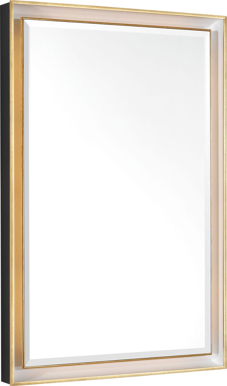 Tricia 24" Illuminated Rectangular Mirror | Modern Iron and Gild