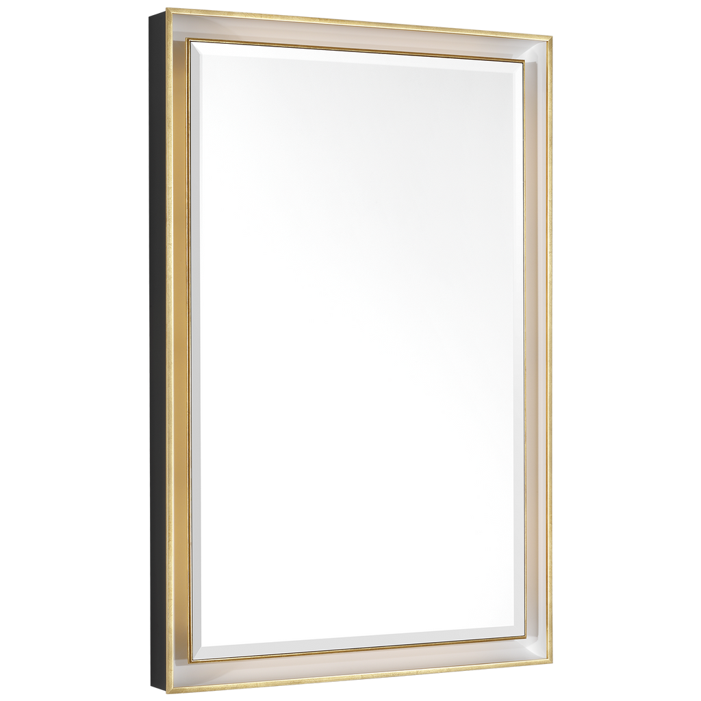 Tricia 24" Illuminated Rectangular Mirror | Modern Iron and Gild