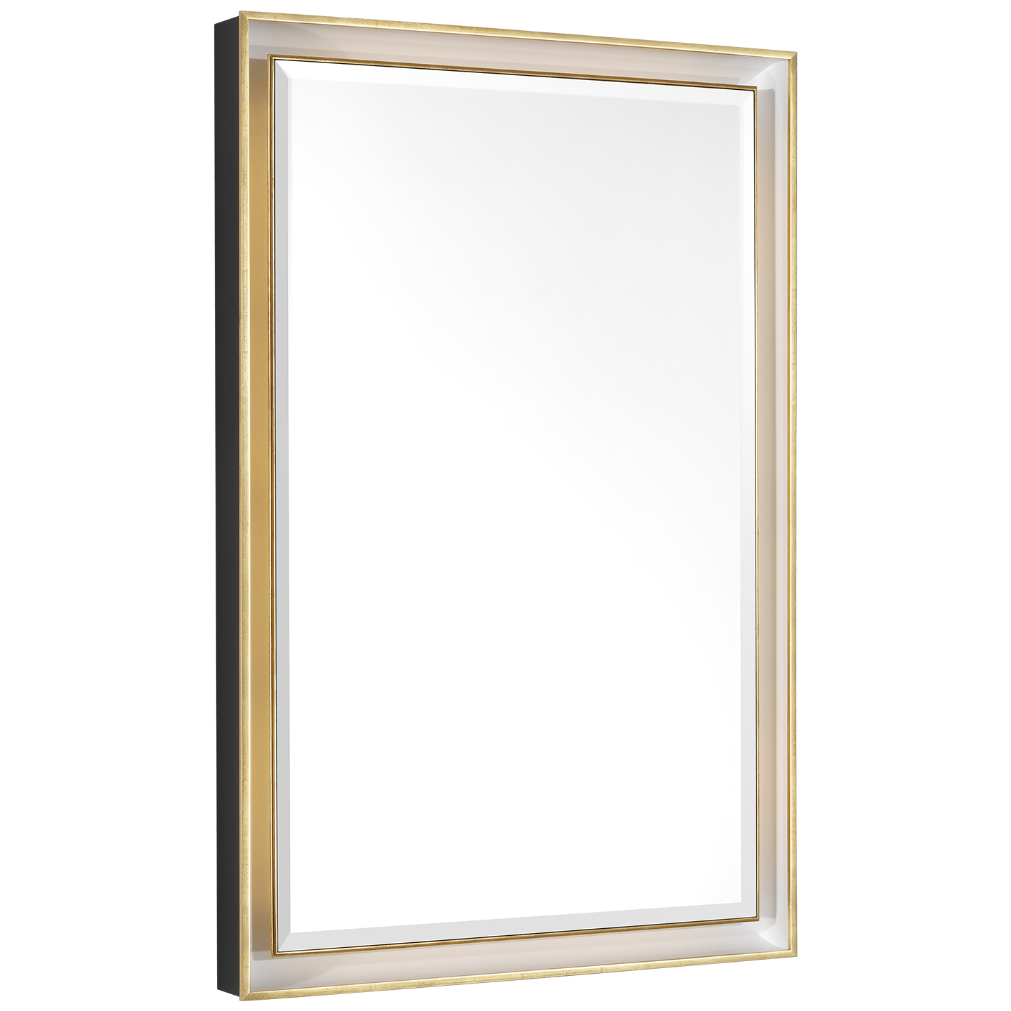 Tricia 24" Illuminated Rectangular Mirror | Modern Iron and Gild