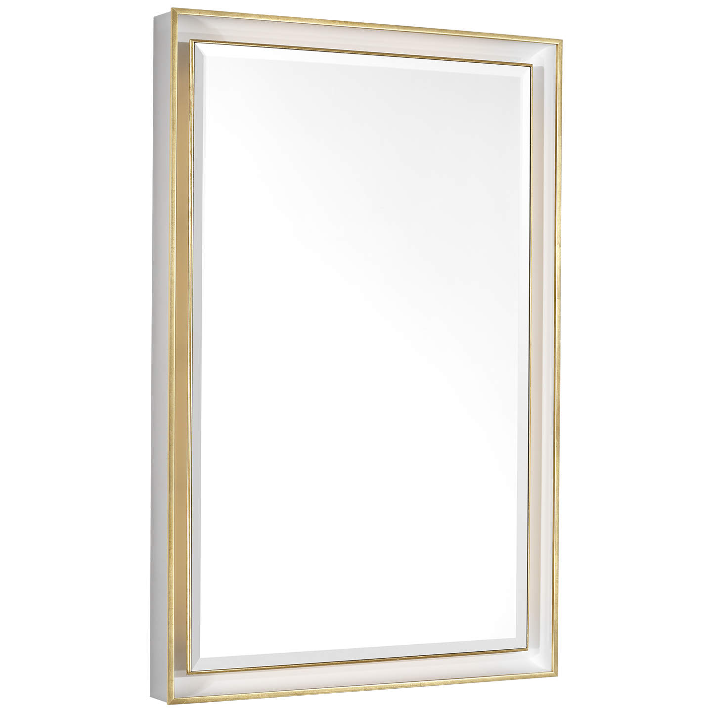 Tricia 24" Illuminated Rectangular Mirror | Polished Nickel and Gild