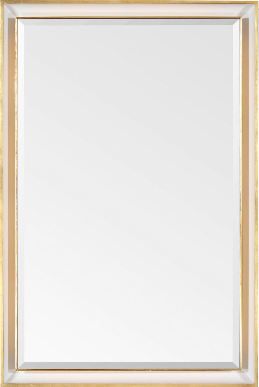 Tricia 24" Illuminated Rectangular Mirror | Polished Nickel and Gild