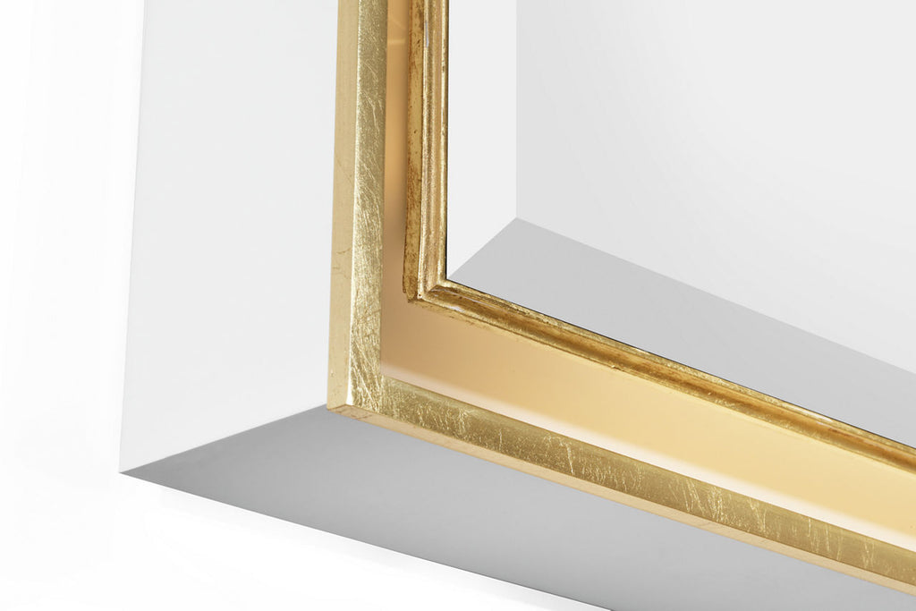 Tricia 24" Illuminated Rectangular Mirror | Matte White and Gild