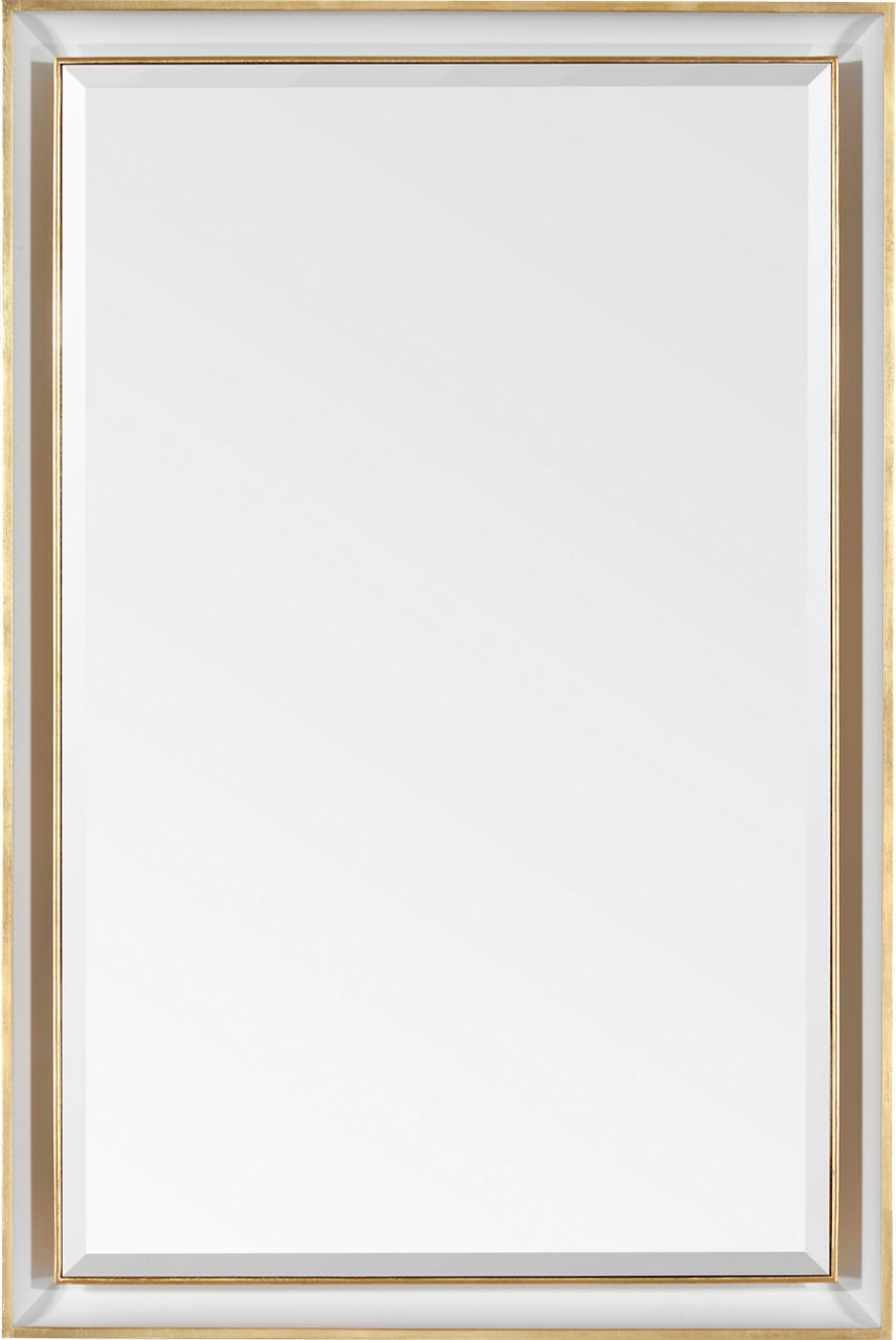 Tricia 24" Illuminated Rectangular Mirror | Matte White and Gild