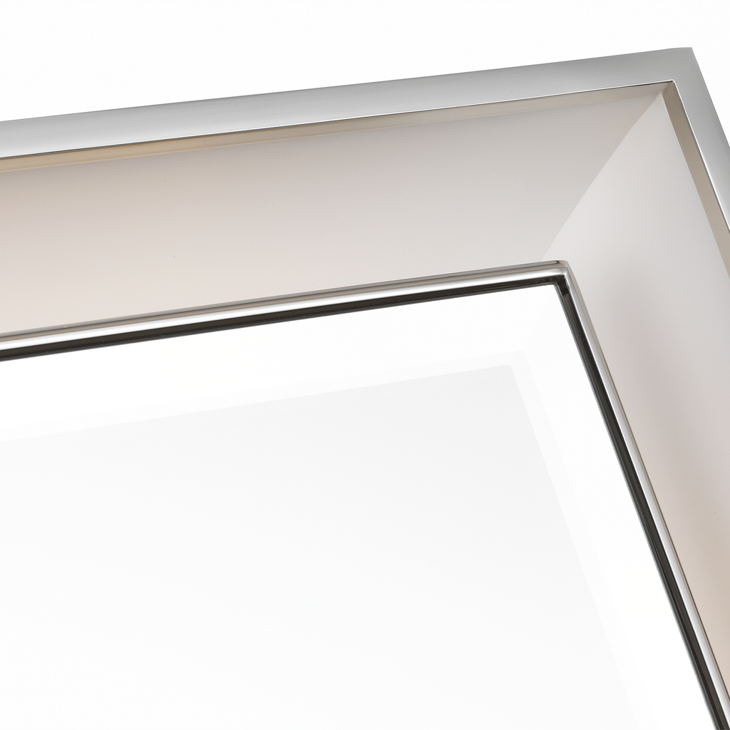 Tricia 24" Illuminated Rectangular Mirror | Matte White and Polished Nickel