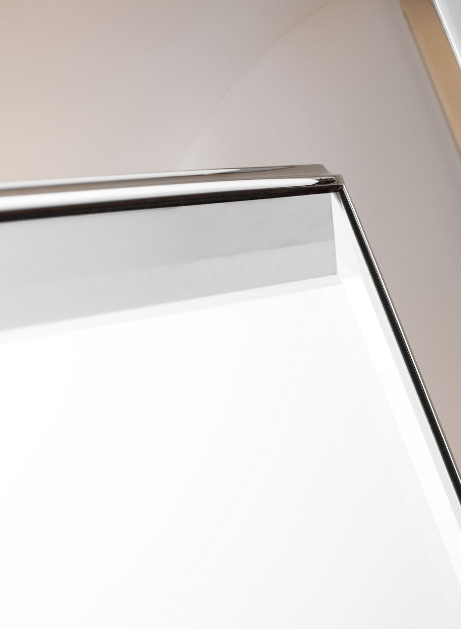 Tricia 24" Illuminated Rectangular Mirror | Matte White and Polished Nickel