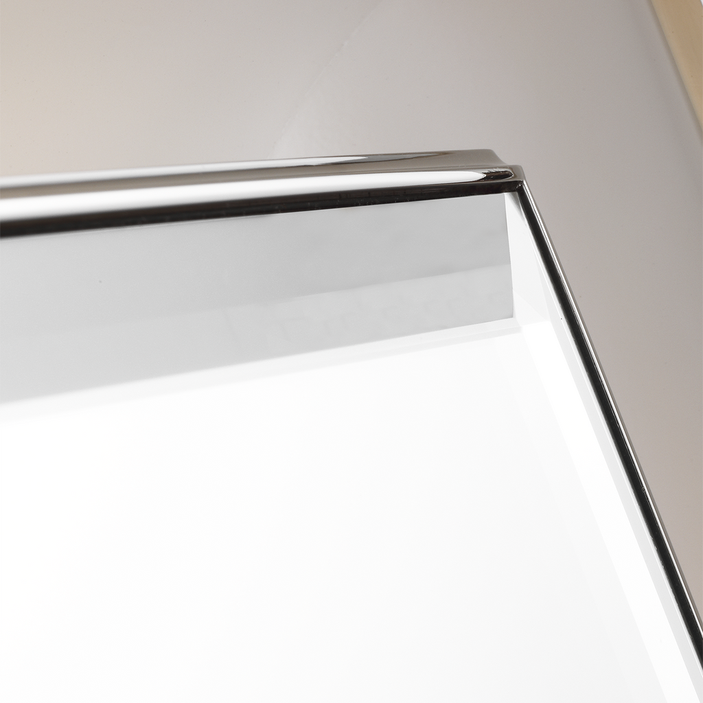 Tricia 24" Illuminated Rectangular Mirror | Matte White and Polished Nickel