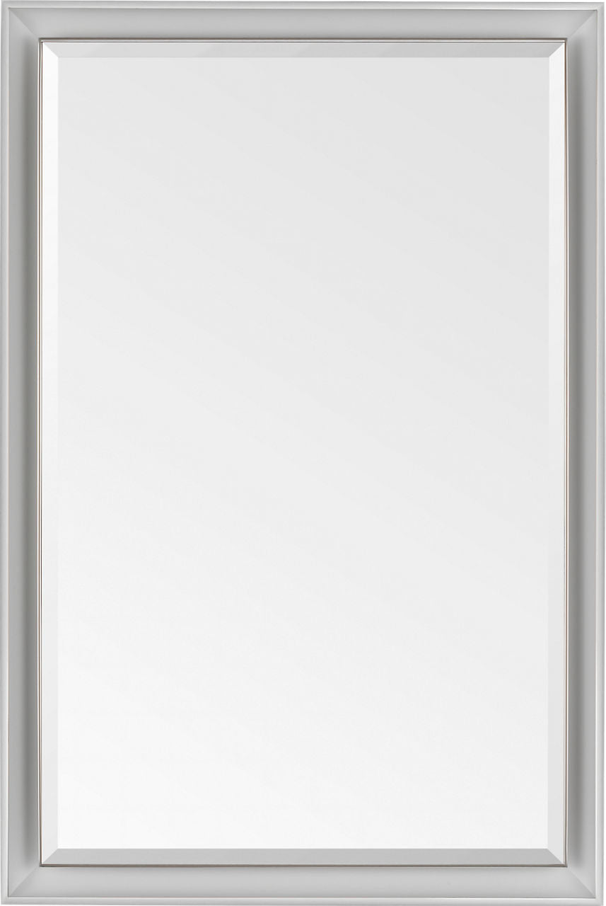 Tricia 24" Illuminated Rectangular Mirror | Matte White and Polished Nickel