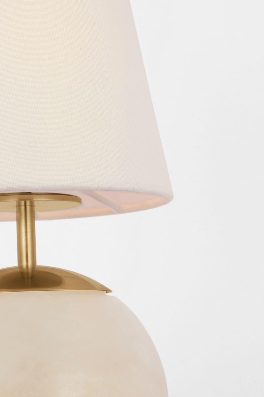 Terri 12" Cordless Accent Lamp | Alabaster | Linen Shade
