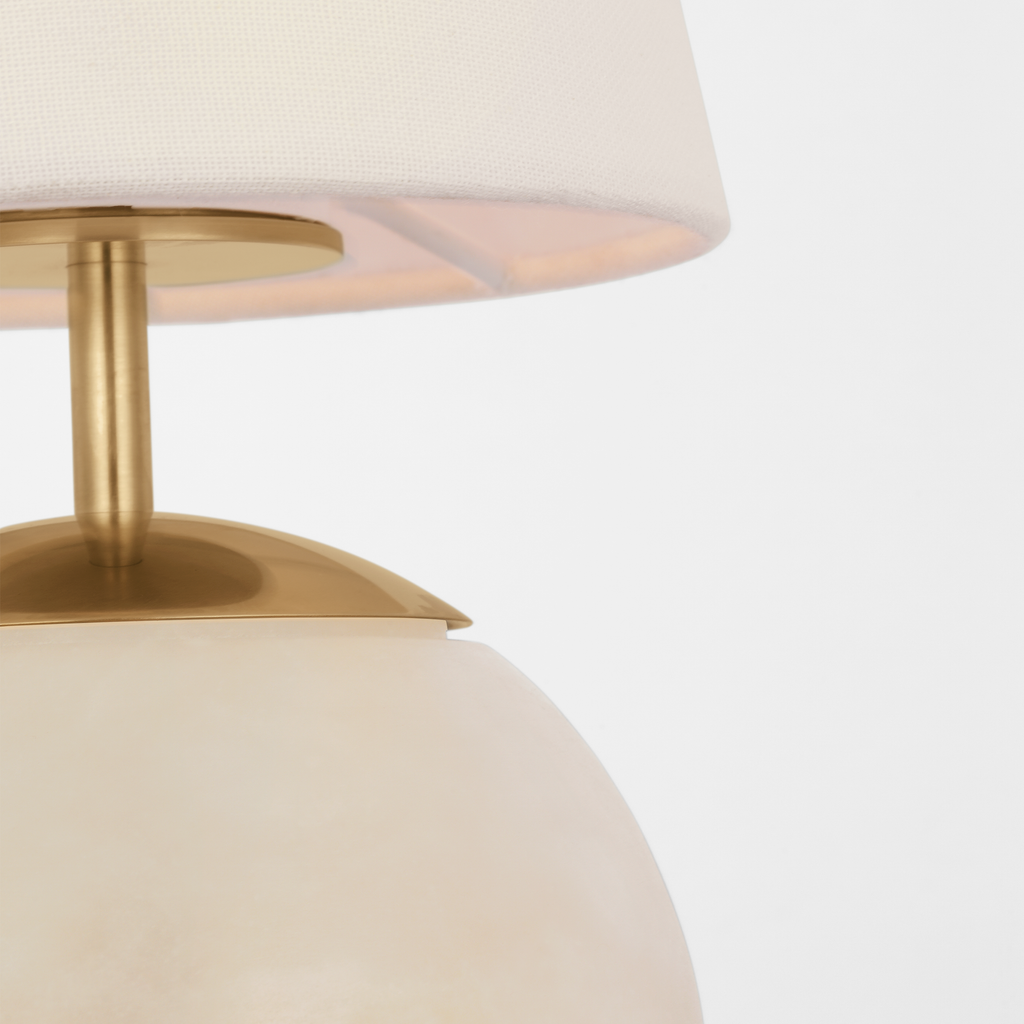 Terri 12" Cordless Accent Lamp | Alabaster | Linen Shade