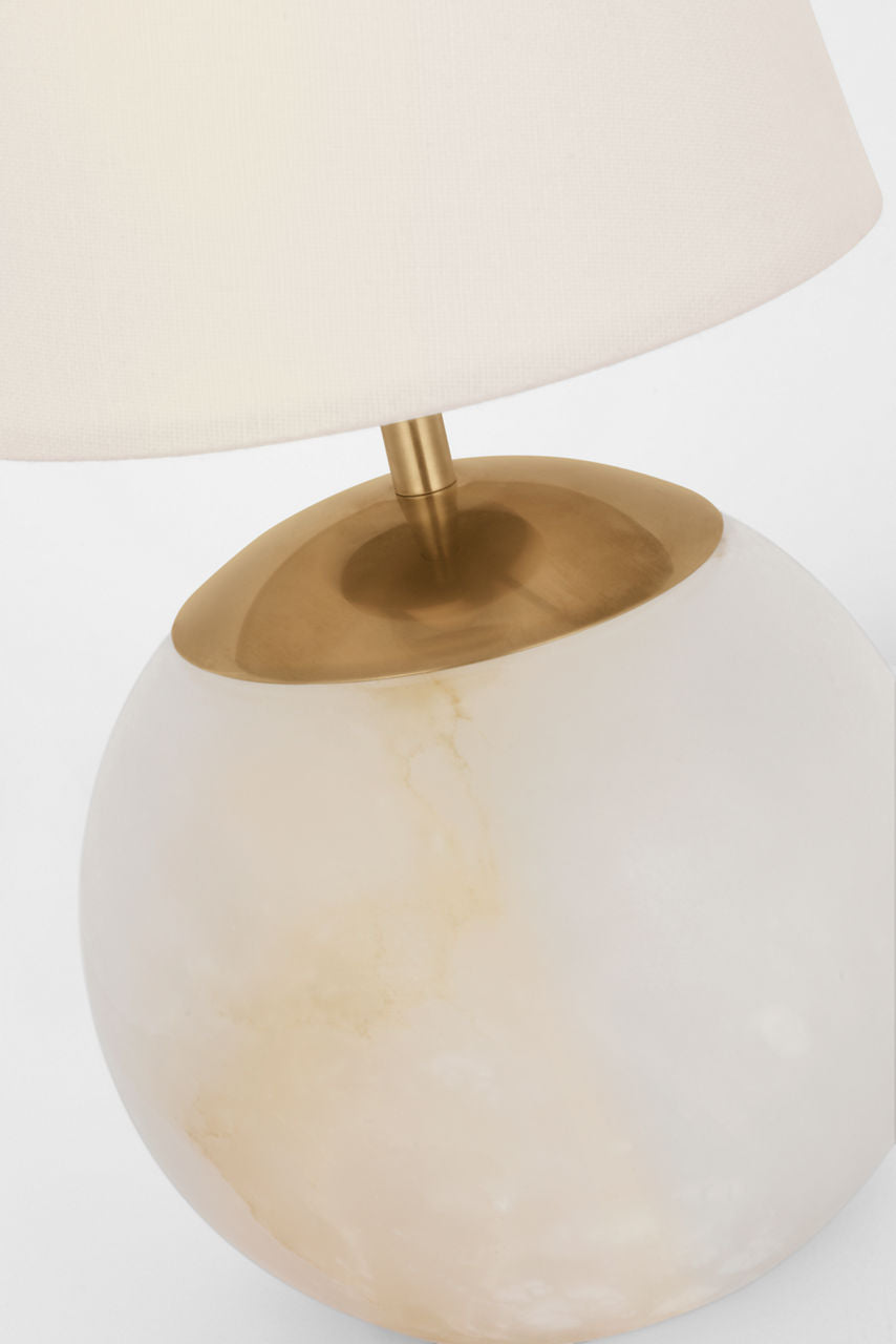 Terri 12" Cordless Accent Lamp | Alabaster | Linen Shade