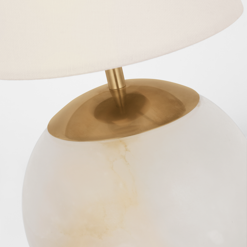 Terri 12" Cordless Accent Lamp | Alabaster | Linen Shade