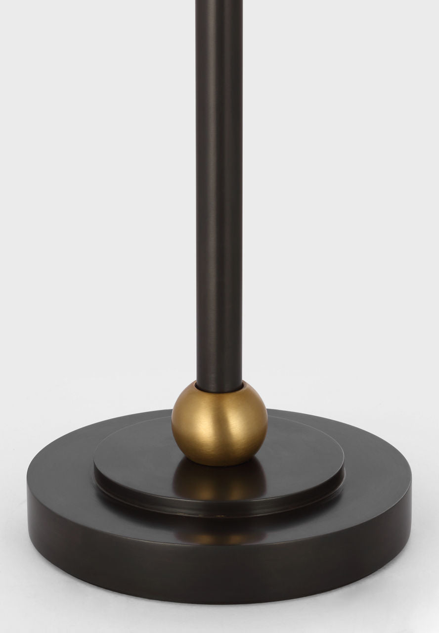 Bryant 27" Adjustable Cordless Table Lamp | Bronze and Hand-Rubbed Antique Brass | Linen Shade