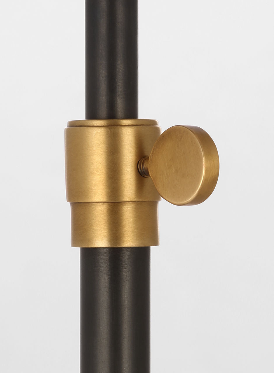 Bryant 27" Adjustable Cordless Table Lamp | Bronze and Hand-Rubbed Antique Brass | Linen Shade